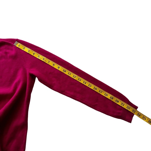 PECK & PECK 2 Ply Cashmere Cardigan Sweater Gem Buttons Satin Collar Sz M Clean! - Picture 11 of 12